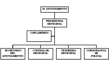 Organigrama de la administración municipal