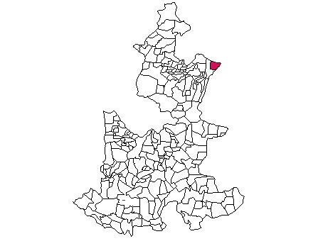 Mapa de ubicación del municipio de Acateno en Puebla