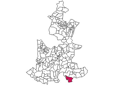 Mapa del municipio de Caltepec