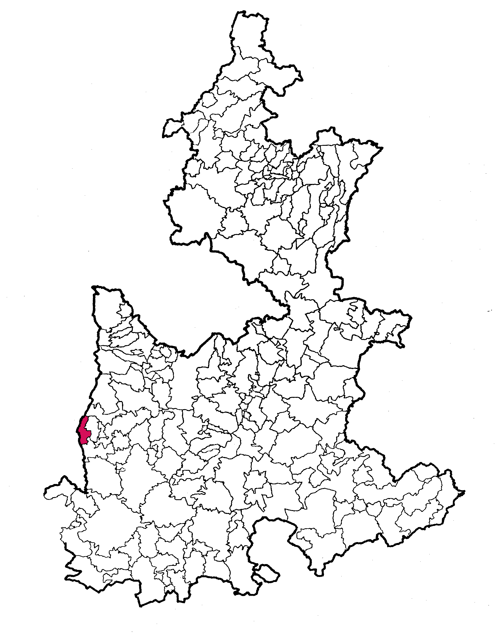 Mapa del municipio de Cohuecan, Puebla, mostrando su ubicación geográfica