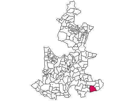 Mapa del municipio de Coxcatlán, Puebla