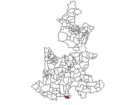 Mapa del municipio de Chila, Puebla